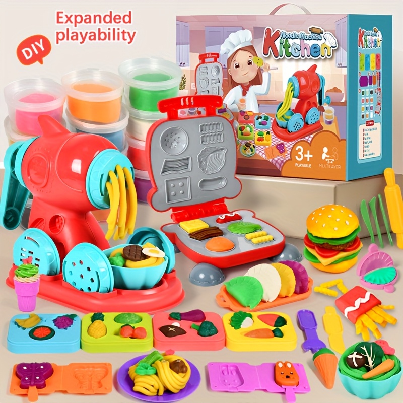 Luxueuze klei twee-in-een kleurrijke deeg keuken creatieve voedsel speelgoed set