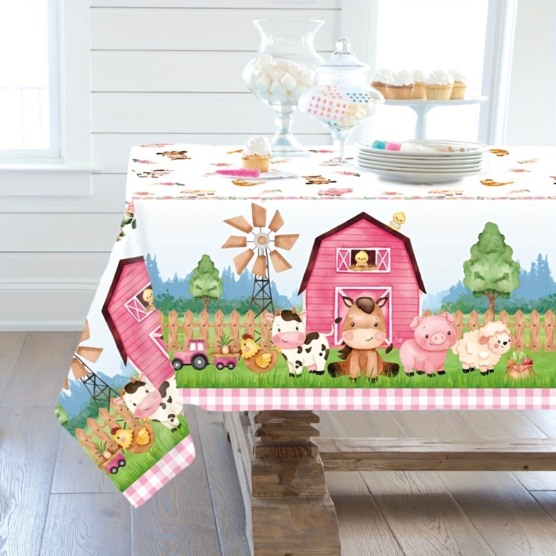 farm tablecloth farmhouse disposable plastic Temu