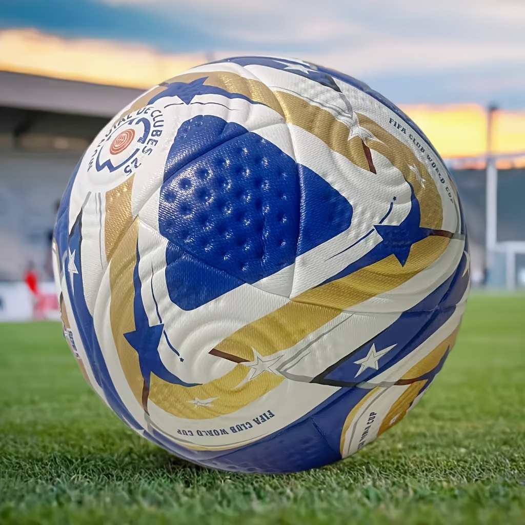 high-quality durable size 5 soccer ball - seamless heat technology, elastic non-slip, waterproof wear-resistant golden pu material, suitable for and entertainment, perfect birthday gift, christmas present Product details 2