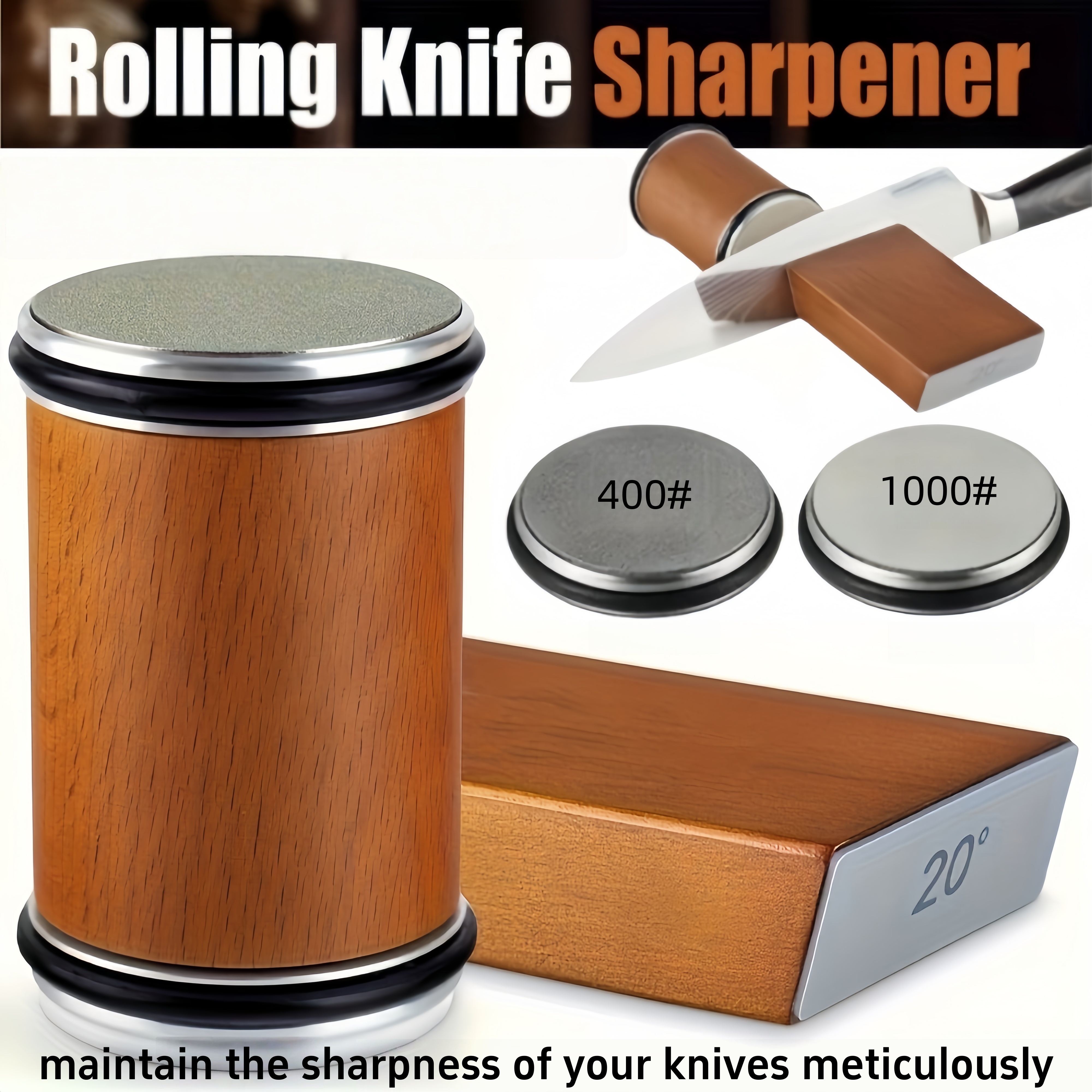 professional knife sharpener rolling knife sharpener with magnetic knife holder kit 15 and 20 magnetic fixed   whetstone set