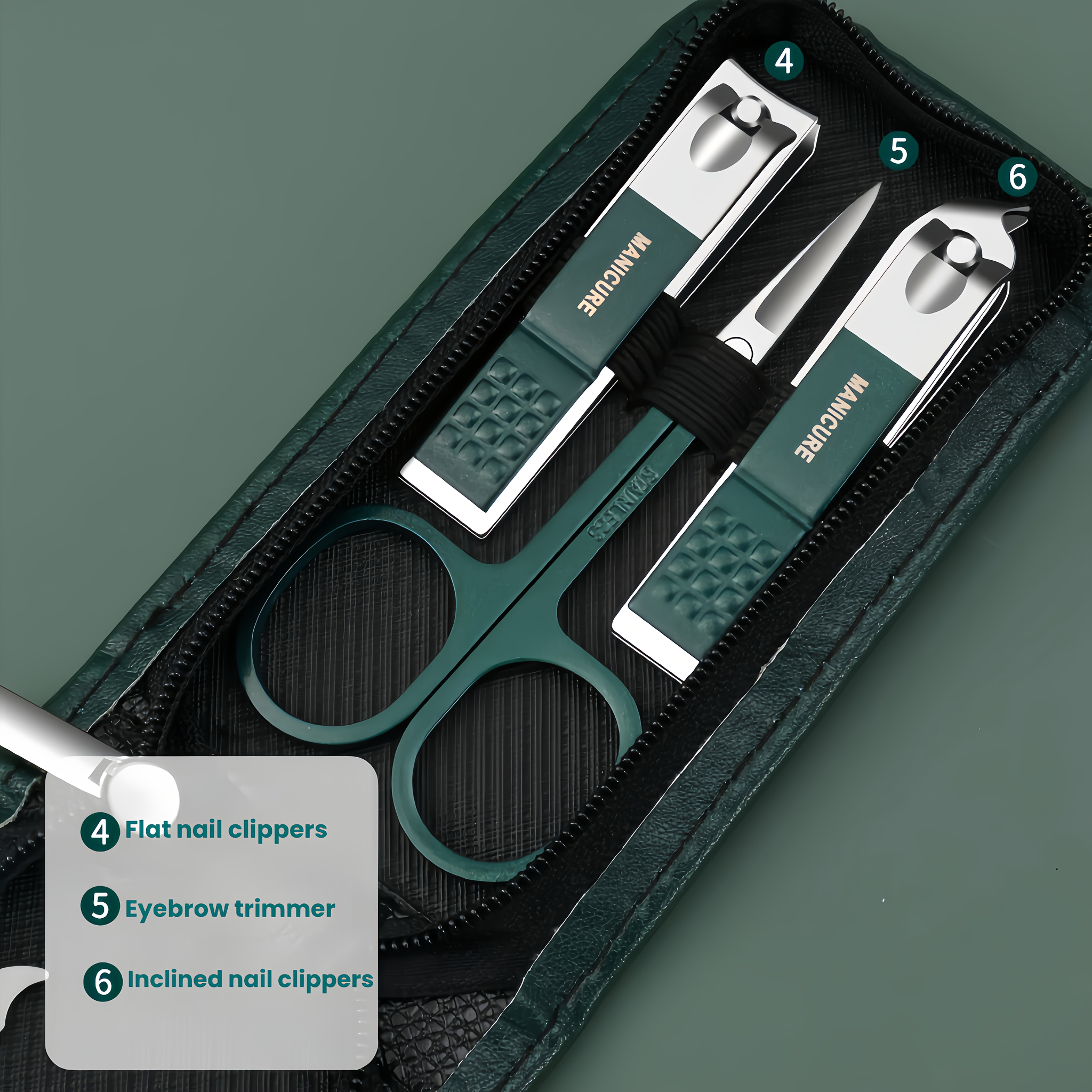 6pcs Professional Manicure and Pedicure Set with Storage Box
