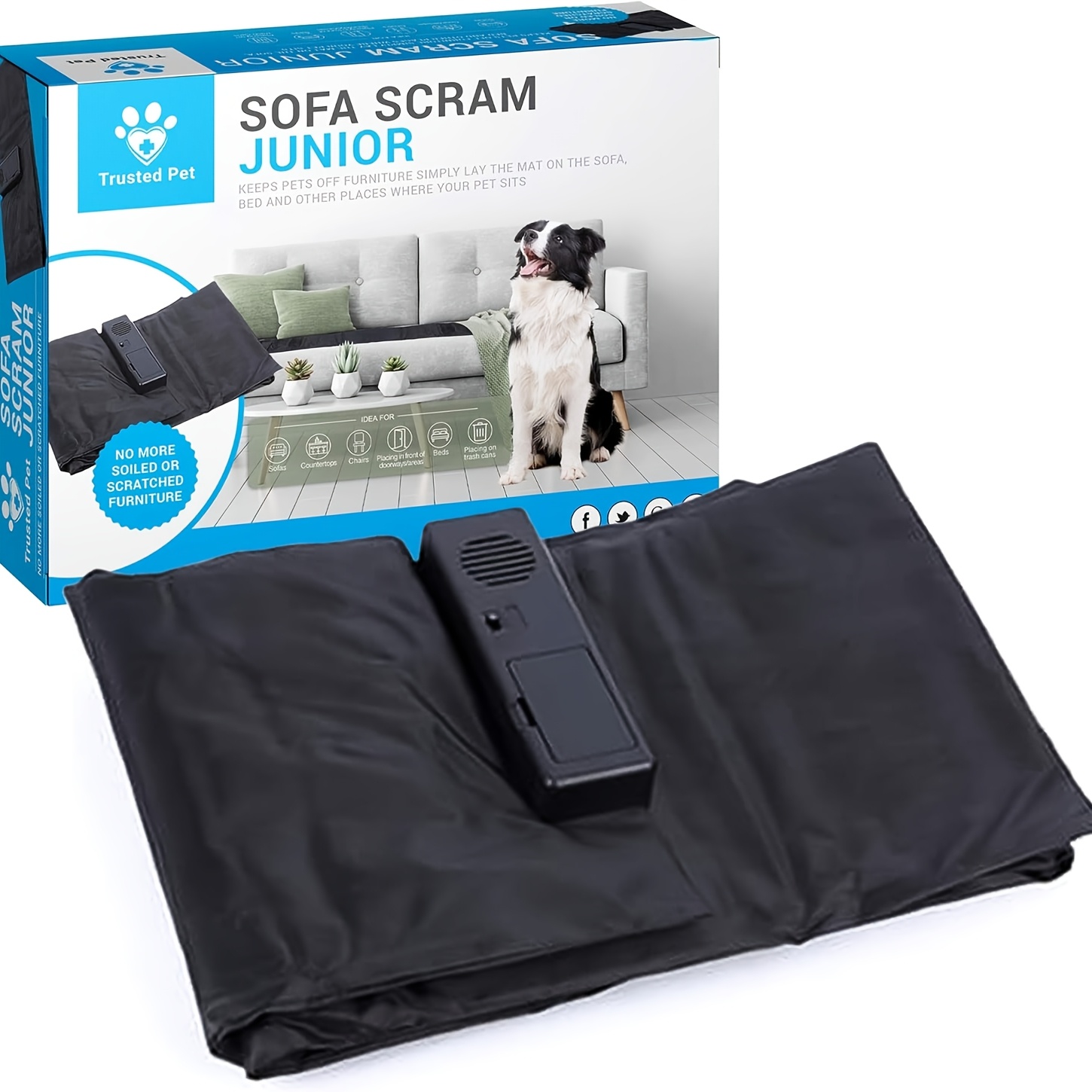 

Sofa Pet Deterrent Mat - Battery-powered, Rectangular Repellent For , Ideal For Furniture Protection (1pc)