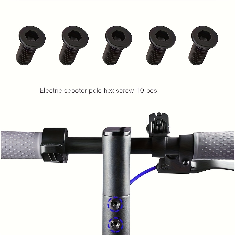 Set de 10 șuruburi hexagonale pentru ghidonul scuterelor electrice M5, inclusiv o cheie, potrivit pentru Xiaomi M365, 1S, Essential și skateboard-urile Pro 2