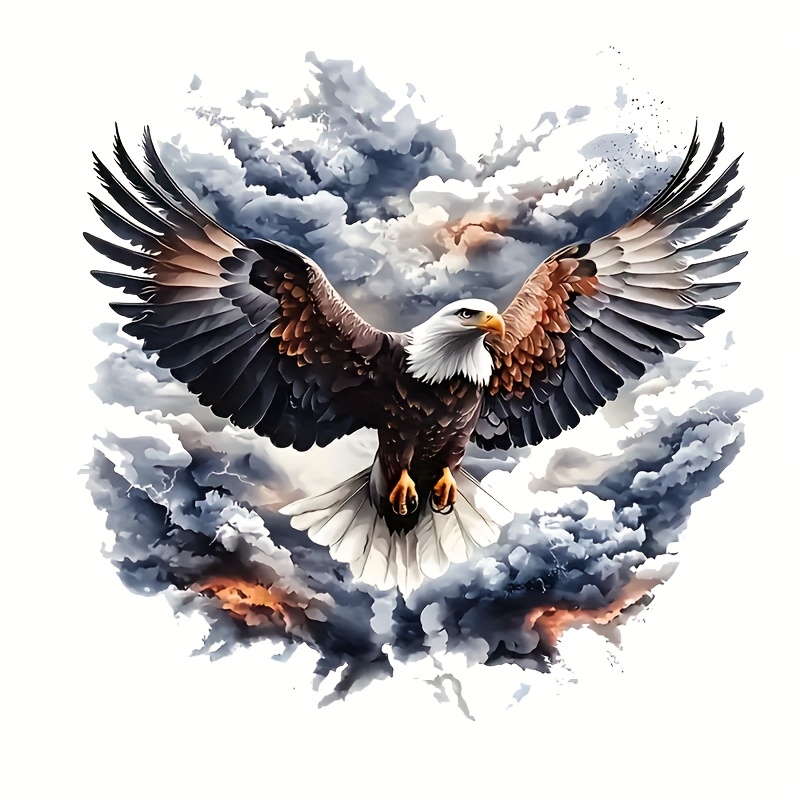 Flying Eagle Cloud Suitable For Cars, Laptops, Trucks, Motorcycles, Windows, Walls - Vibrant Colors, Disposable, Adheres To Glass, Metal, Ceramic