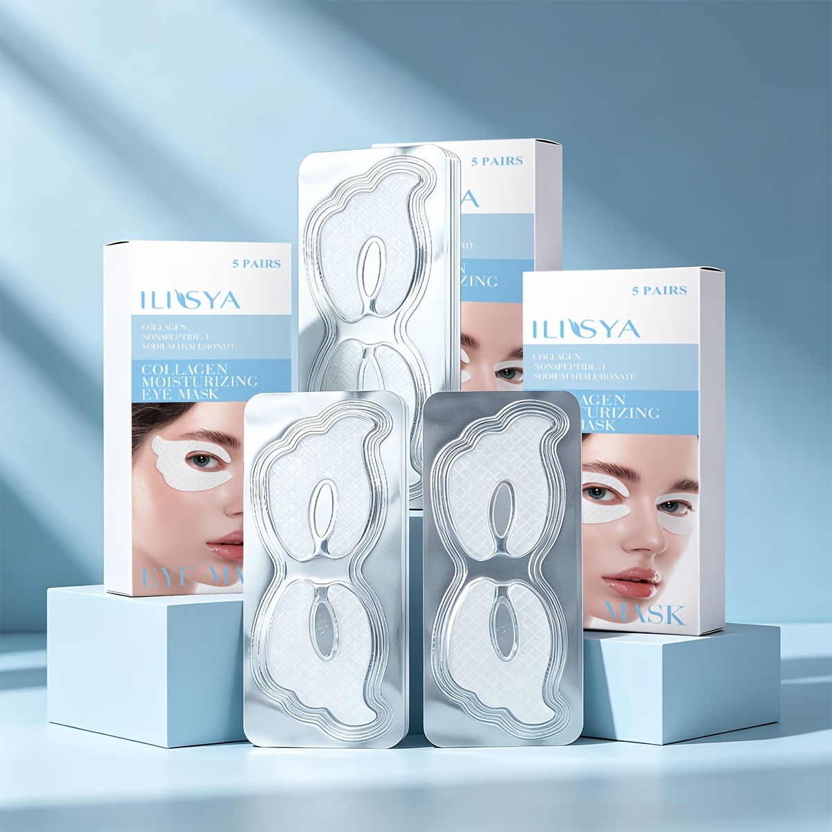 Image of 15 Pairs Of Collagen Eye Masks, Containing Hyaluronic Acid, Hydrating And Moisturizing, Firming Skin, Large Coverage, Very Suitable For Women' Skincare, Ladies' Holiday Gifts