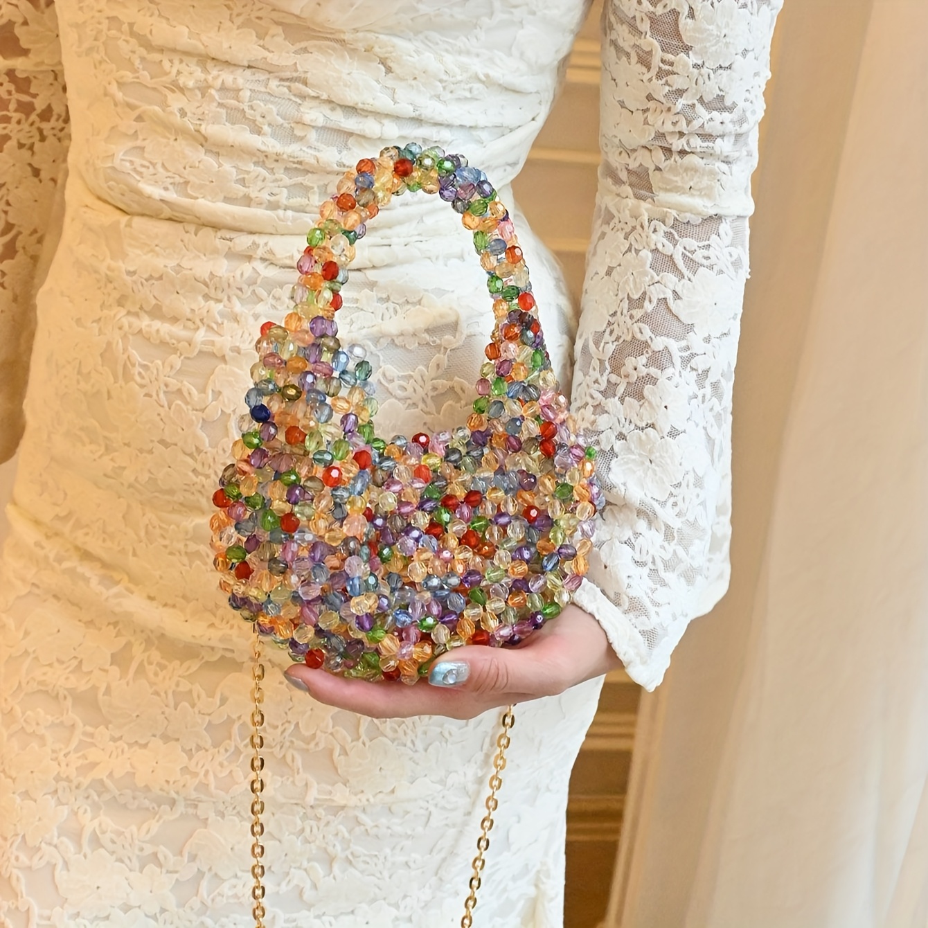 Latest Beaded Clutch Design Luxury Women'S Party Beaded Clutch Bag