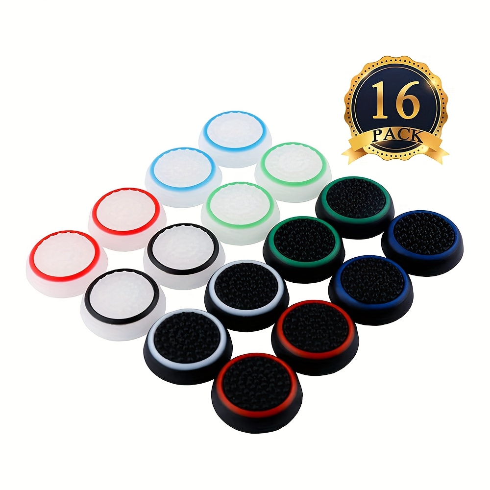 

16pcs Couvre-Polices en Silicone pour Manettes PS5, PS4, /S - Installation Facile, Capuchons de Joystick Réutilisables pour Améliorer de Jeu