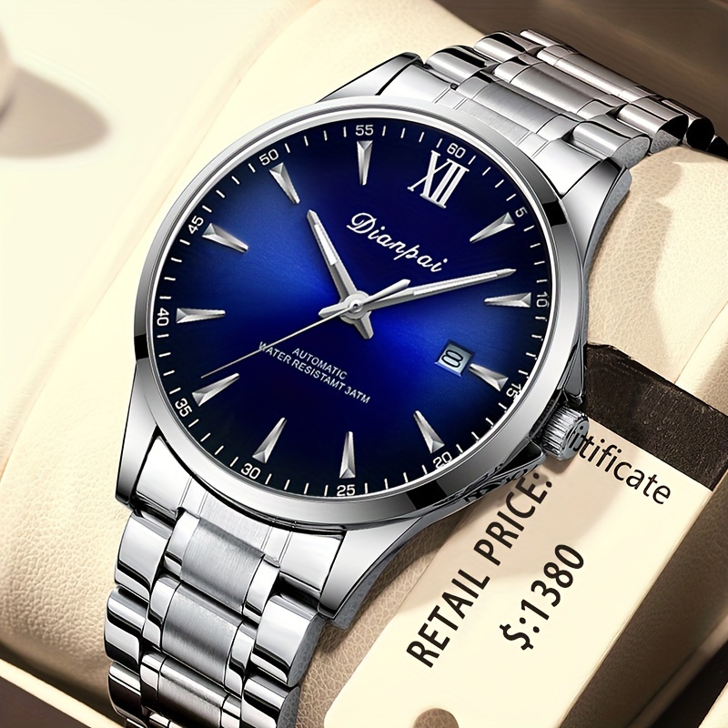 

Dianpai Men's Fully Automatic Mechanical Watch Stainless Steel Luxury With Date Men's Hands Clock