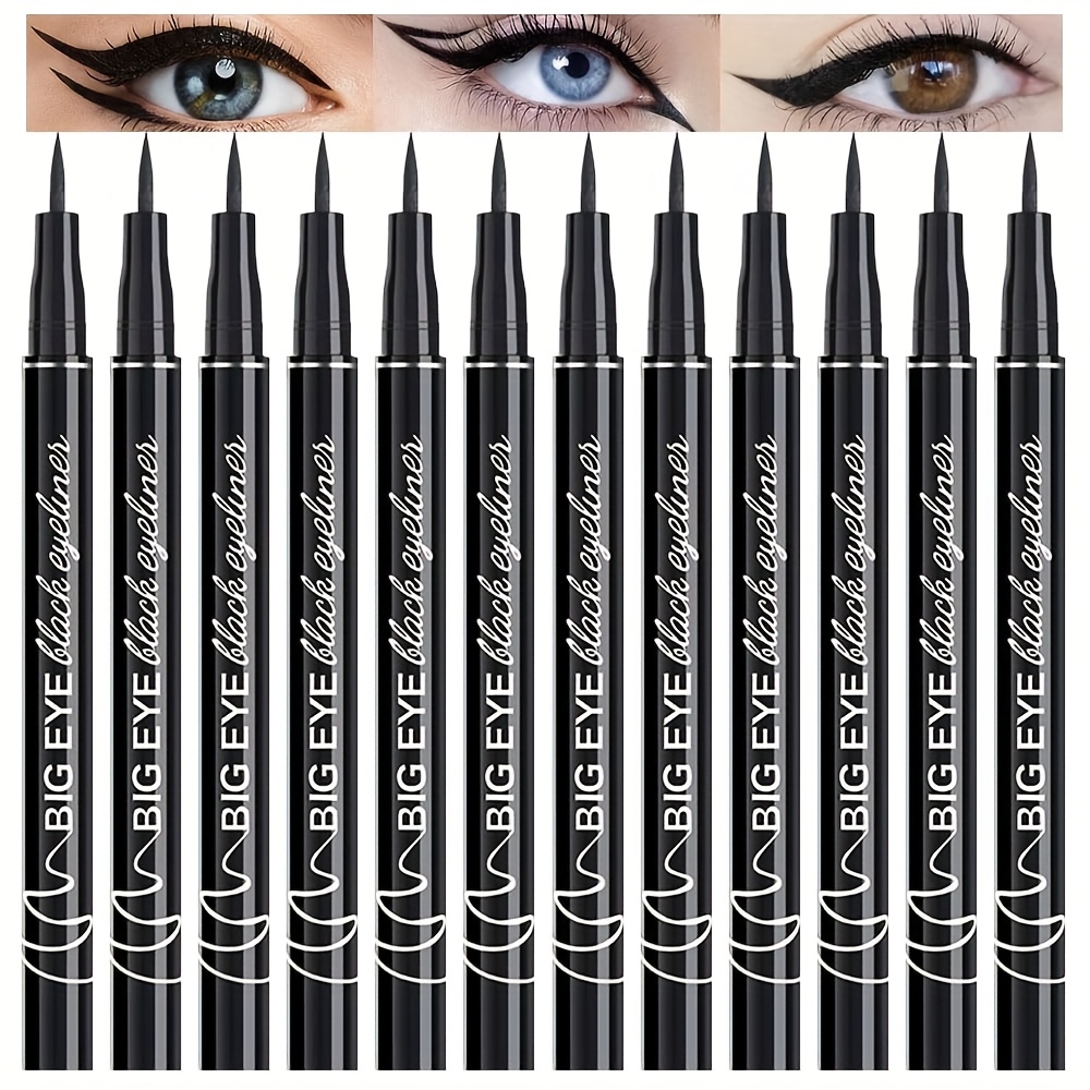 12pcs matte liquid eyeliner pens set eye ink liner makeup quick drying smudge resistant   pack of 12 black 0