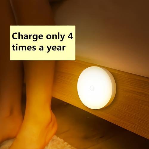 motion sensor light indoor usb rechargeable night light for bedroom cordless magnetic closet light led portable night light for bathroom kitchen hallway stair under cabinet lighting 1pc