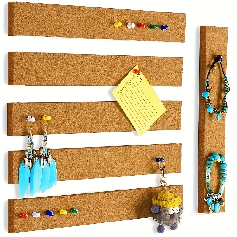 

4pcs Self-adhesive Cork Board Strips - Notes, Photos & Schedules In Home, Office, Or Classroom