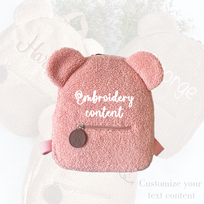 TEMU Teddy Bear Backpack Backpack, Custom Name Backpack Embroidered Bag Embroidered Kids Backpack Backpack Custom Name Kids Bag