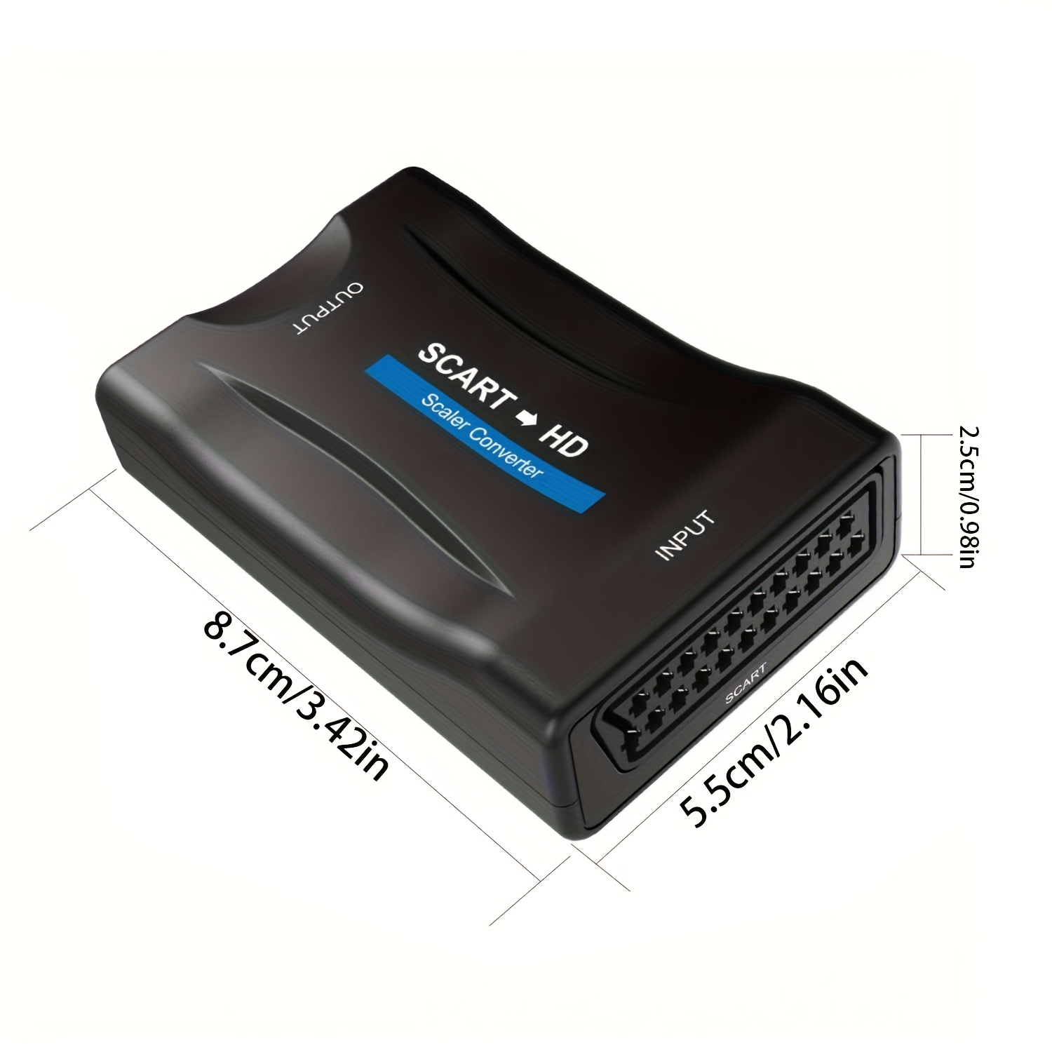 1080P SCART към HDTV Висококачествен съвместим видео и аудио конвертор адаптер, подходящ за висококачествен телевизор Sky Box приемник, подходящ за висококачествен телевизор DVD съвместимост