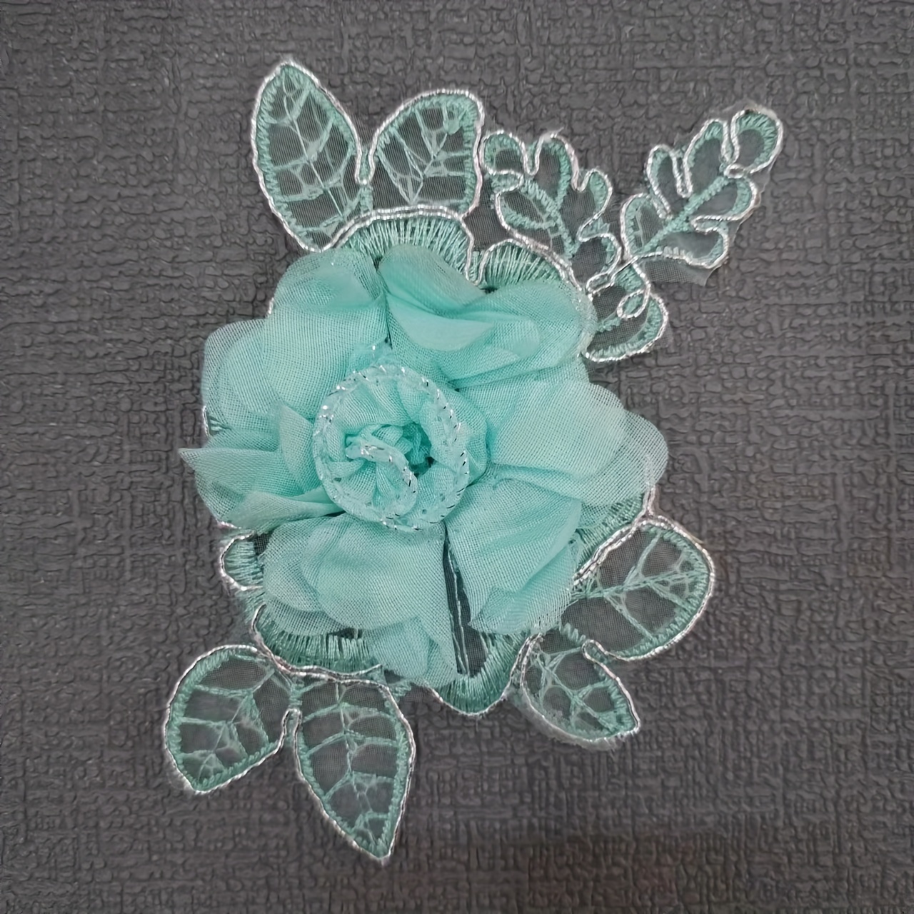 2 Pezzi Applique Pizzo Fiore Nero - Toppe Ricamate Per Cucire Su Abiti E Borse | Decorazione Per Sposa E Serate - Foto 12