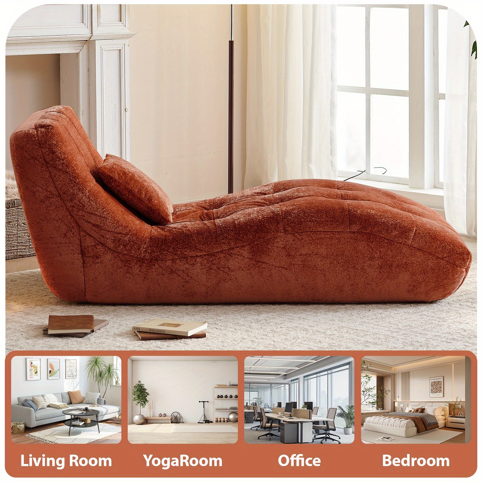 Single Sofa Seat, Yoga Sofa, Leisure Sofa, Armless Platform Sofa, Simple Lazy Sofa, Floor Standing Sofa Seat, Indoor Reading And Leisure Integrated Compression Sponge Sofa, No Assembly Required, Suitable for Living Rooms, Bedrooms And Offices