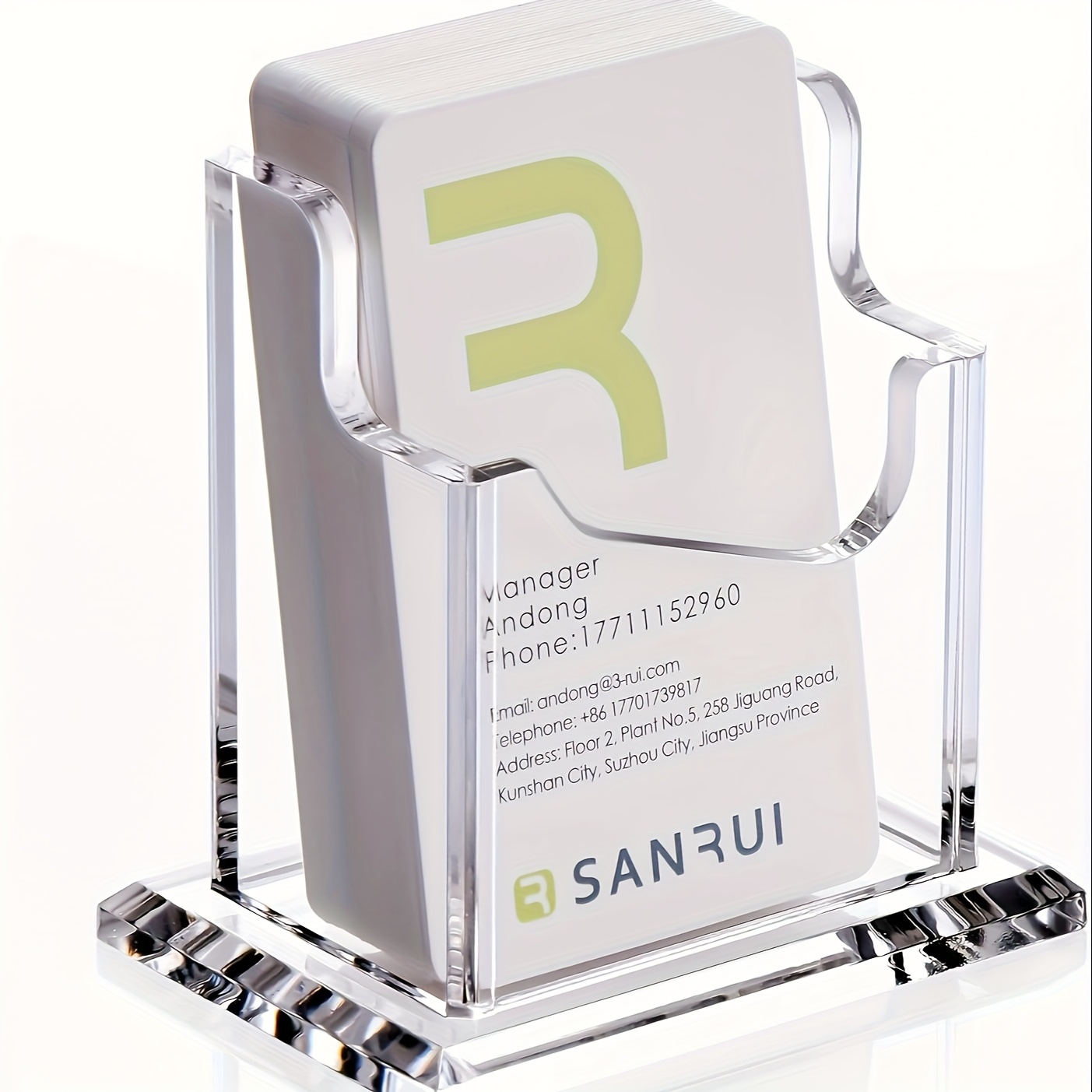 1-Slot Vertical Acrylic Business Card Holder Stand - Sleek Modern Design, High-Quality Crystal Clear Acrylic for Home & Office Desk, Exhibition Displays - Professional Organizer for Men & Women, Business Card Holder Display, Desk Accessory, Sturdy Construction, Corporate Setup