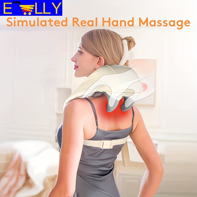 shiatsu massager with   for shoulders and back   human kneading cordless heating with battery suitable for full body thighs legs
