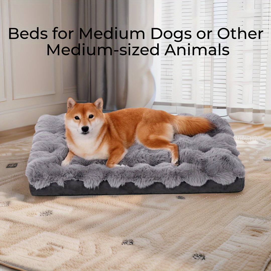 

Dog Beds For Medium Dogs Orthopedic Dog Bed Soft Plush Faux Fur Fluffy Dog Mat With Removable Washable Cover & Anti-slip Bottom Machine Washable (36 X 27 X 4 Inch)