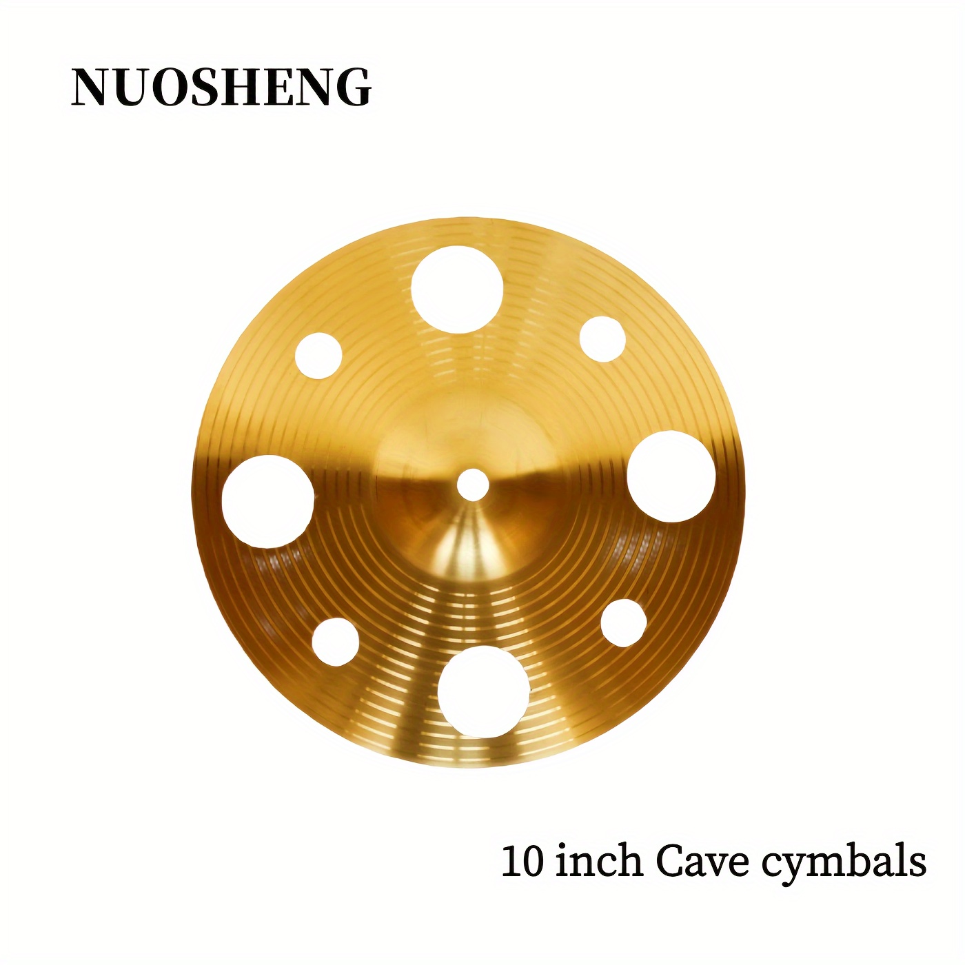 

Nuosheng 10 Inch Cymbal For Drum Set - Golden Copper Alloy Crash-ride Cymbal With Perforated Design