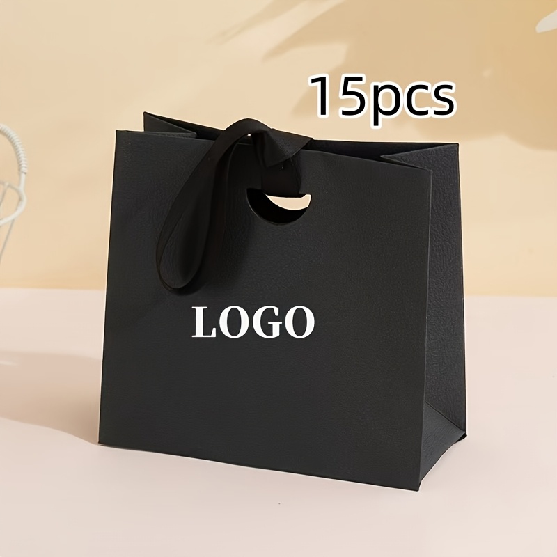 TEMU Gift For Her/him Custom Gift Bags Suitable For Retail Stores & Orders - Logo/text/ Tote Paper Bags With Sturdy Handle Fixing, Cosmetic & Jewelry