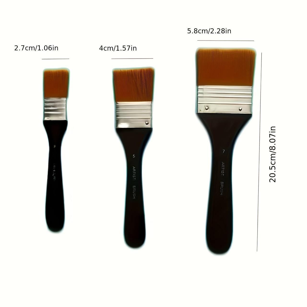 Image of 3-piece Paint Brushes, Acrylic, Gouache Oil Painting Brushes - Brushes For Art Students And Professional Painters