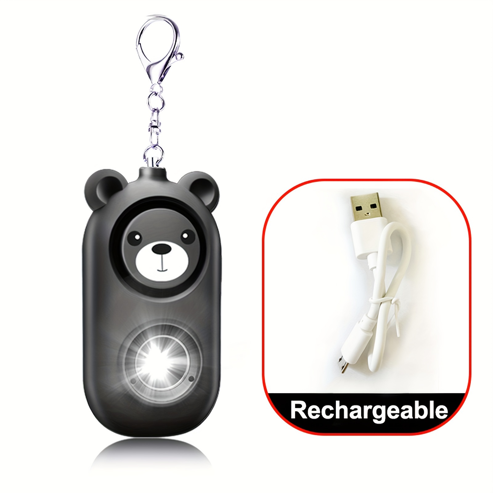 personal safety alarm for women 130db loud alarm with led safety light rechargeable via usb lithium polymer battery Product details 8