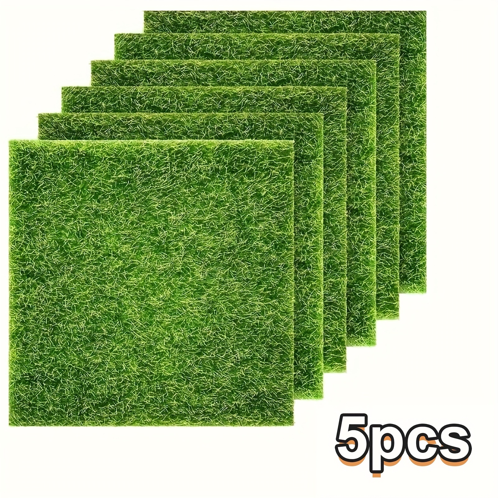 

5pcs Miniature Fairy Garden Grass, 6"x6" Artificial Craft Greenery For Dollhouse Decor & Diy Projects, Birthday Gifts & Holiday Accessories, Fairy Garden Miniatures