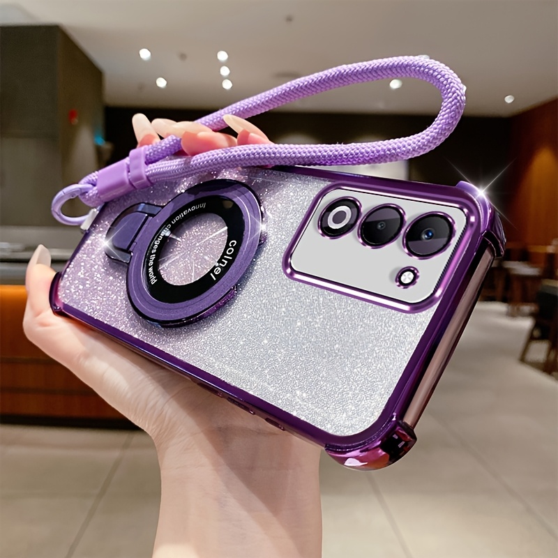 TEMU Phone Case: Suitable For Oppo A5 5g 2025 Model - Oppo A5 4g Light Luxury Gradient Glitter Phone Case For Men And Women, Oppo High-end -thin