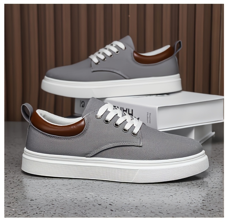 Baskets en Toile Homme Bicolore Chaussures décontractées en toile pour hommes, chaussures de skate tendance et polyvalentes, baskets de sport basses élégantes