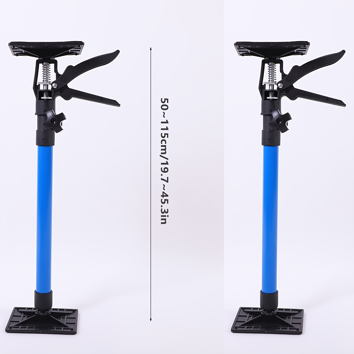 TEMU 2 stuks Telescopische Steunstang, /19.69 tot 23.23/45.28 Inch IJzeren Stang + Plastic Anti-Slip Basis Telescopische Steunstang, Verstelbaar Hand