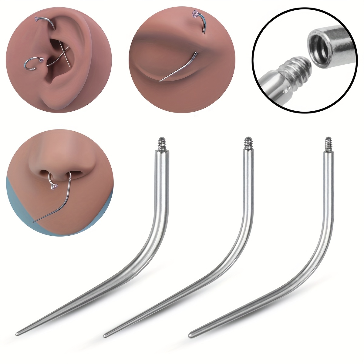 parça paslanmaz çelik labret burun septum kulak - Temu Austria