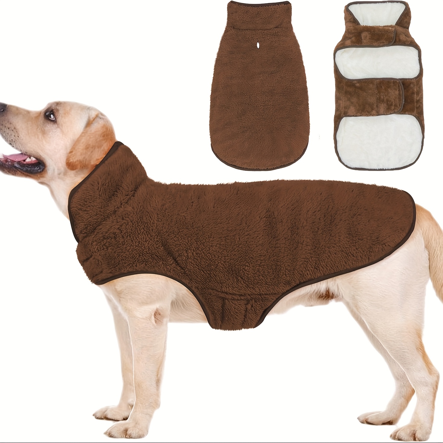 TEMU Dog Winter Coat, Double-sided Fleece Dog Cold Dog Jacket, Windproof Warm Dog Coat Jacket Vest, Small Medium Large Dog Pet Dog Clothing