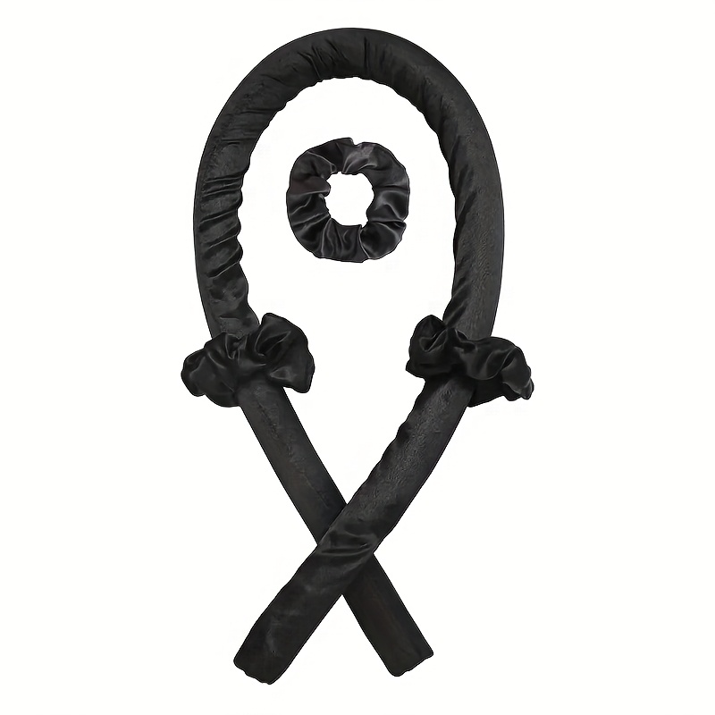 TEMU Kit de 4 outils à boucler chaleur en mousse longue (Inclut 1 tige à boucler et 3 élastiques à cheveux)