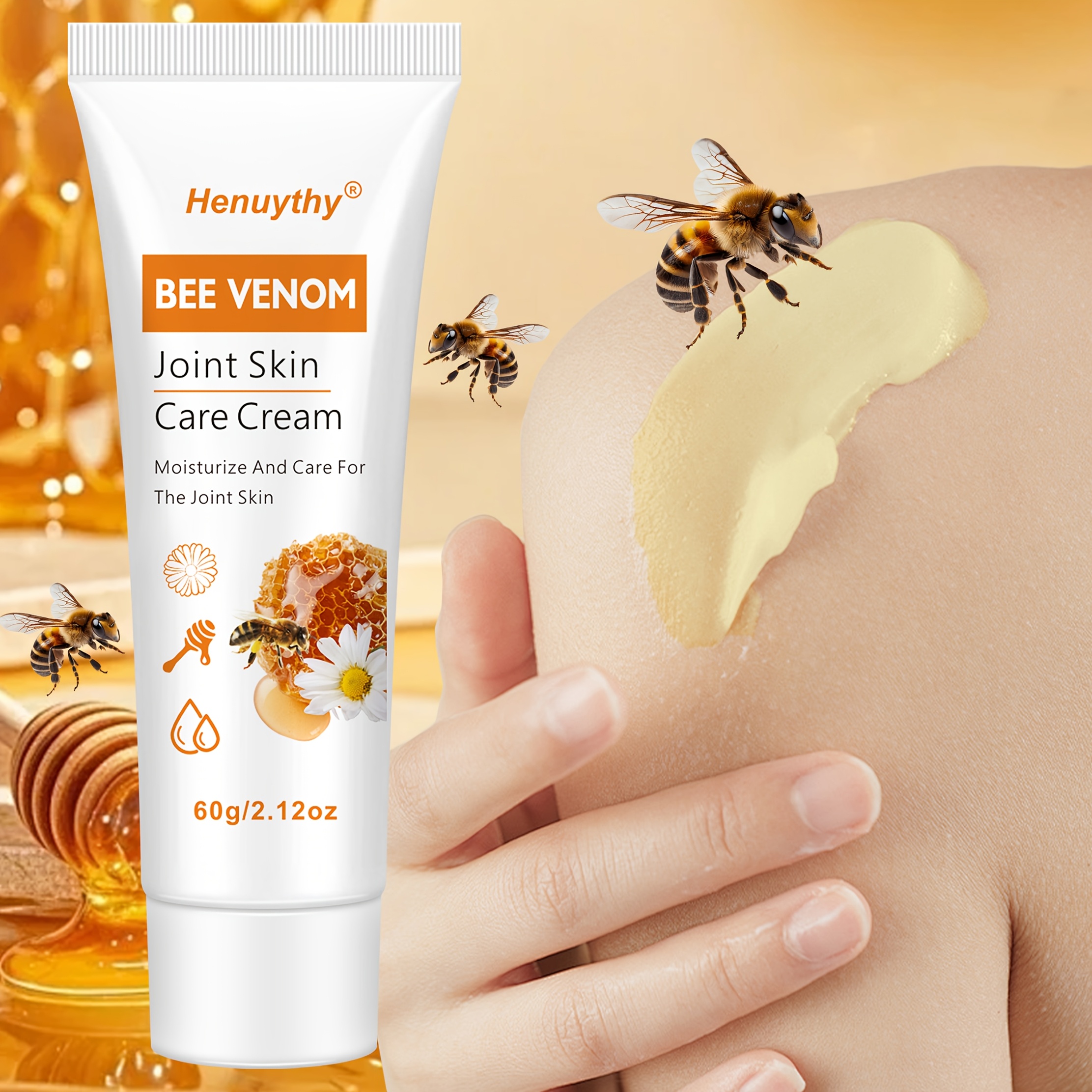 Bee Venom Joint Skin Care Cream | Moisturizing Joint Skin, For Lumbar, Neck, Wrists, Knees | Contains Aloe Vera, Turmeric, Honey, Care For Seniors And Athletes Joint Skin
