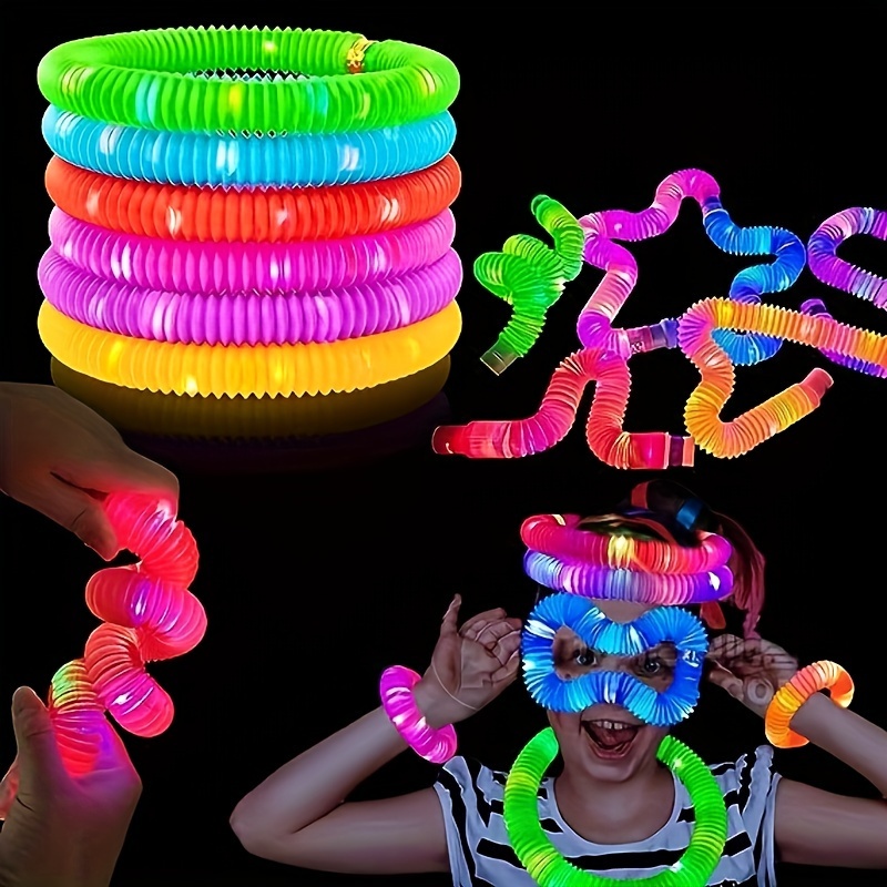 30 tubos sensoriales iluminados para niños, que brillan en la oscuridad,  suministros de fiesta iluminados, juguetes para niños pequeños para
