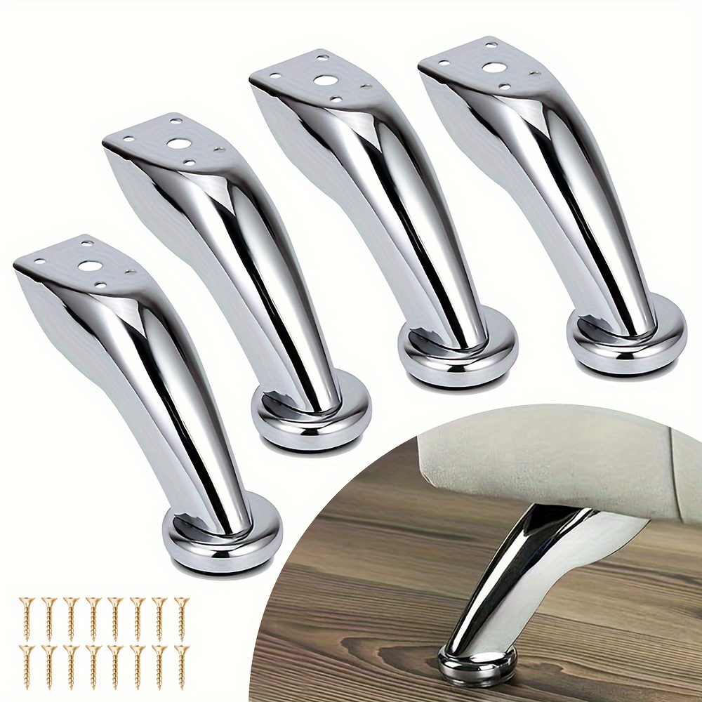 

Furniture Legs, 4pcs Sofa Table , Furniture Base Legs, Coffee Table Legs, Metal Furniture Legs, Suitable For Chairs, Stools, Cabinets, And Comes With 16 Installation Screws 95mm/3.74in