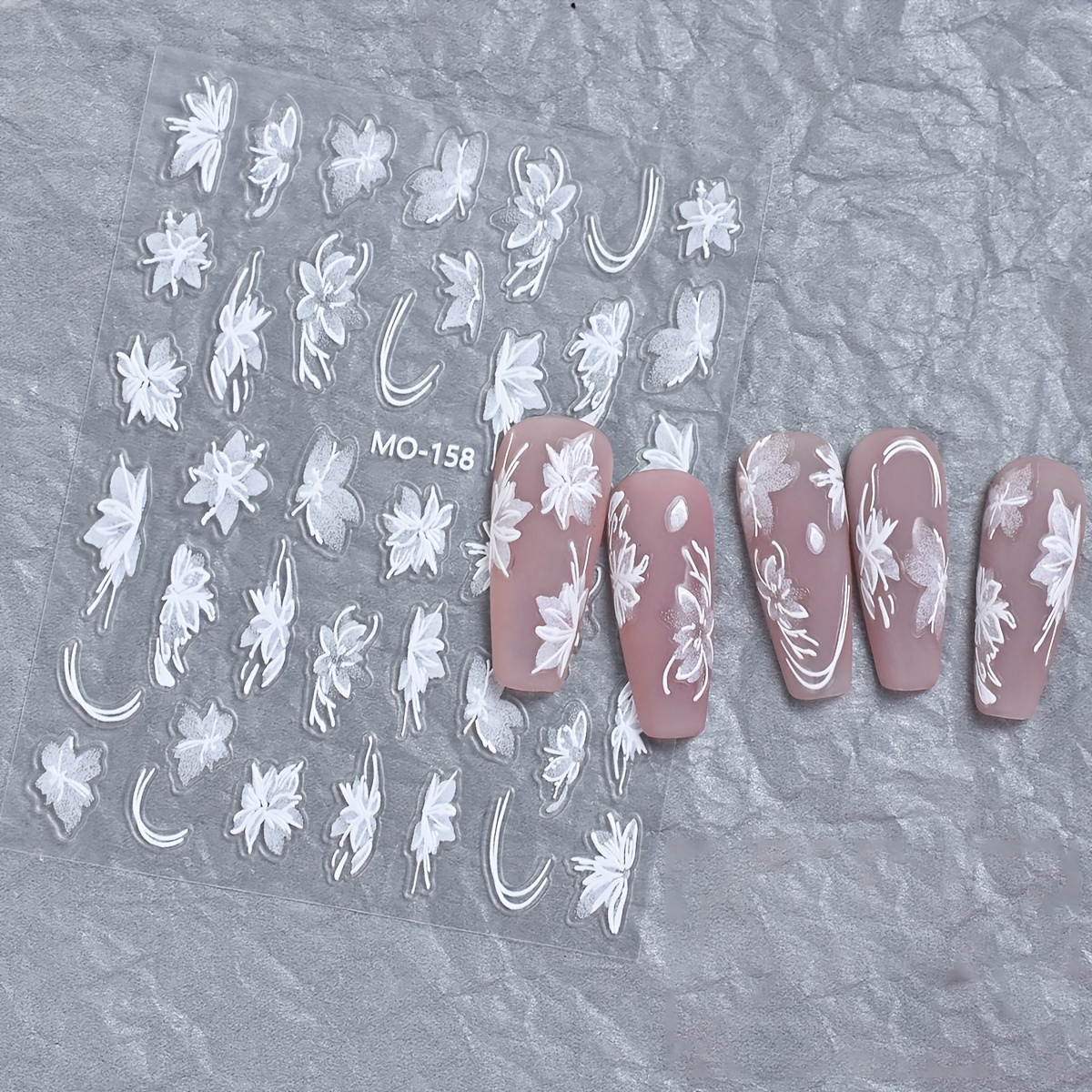 2 Sheets of Elegant Magnolia 3D Nail Stickers