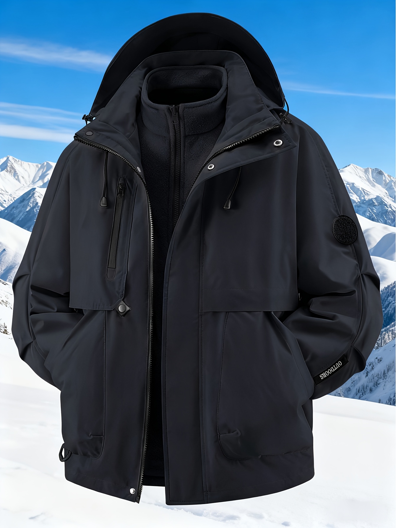 Insulated Winter Coat, Casual Long-Sleeve Jacket for Colder Months