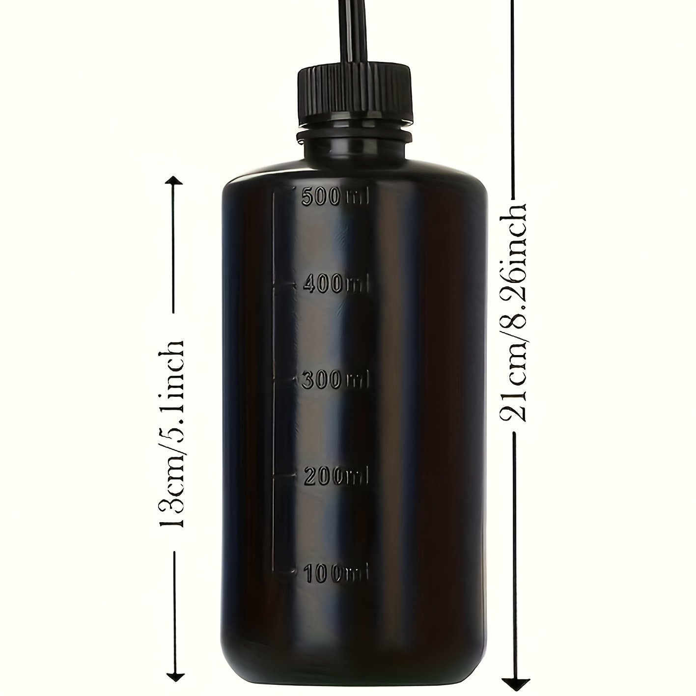 TEMU 1pc Plastic Squeeze Bottle With Curved Nozzle - Eyelash Serums, Makeup Application & Precision Cleaning - Durable Oval Design For Effortless