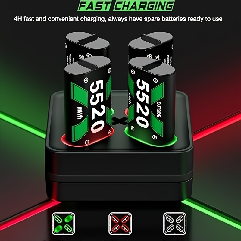 

Charging Station For Series X|s/ One/elite, Series X Controller Charger With 2x5520mwh Rechargeable Battery Packs