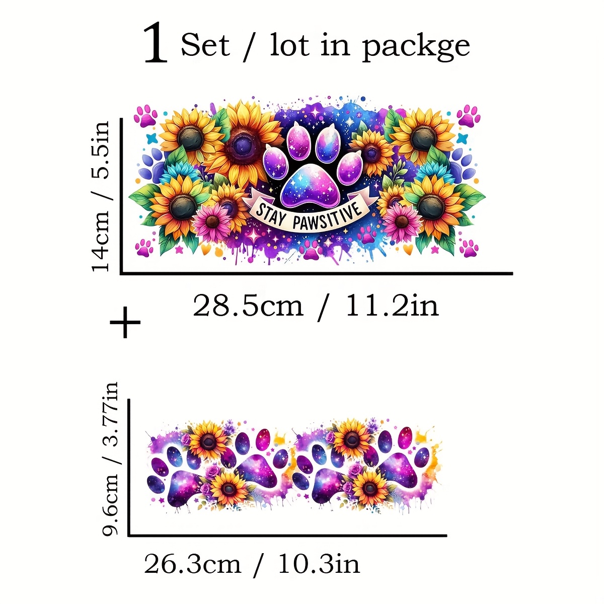 TEMU 1 Set Sunflower Diy Uv Transfer Transfer Paper Kit - Waterproof Pvc Self-adhesive For 40oz Tumblers, Bottles, Laptops - Decorative Wrap