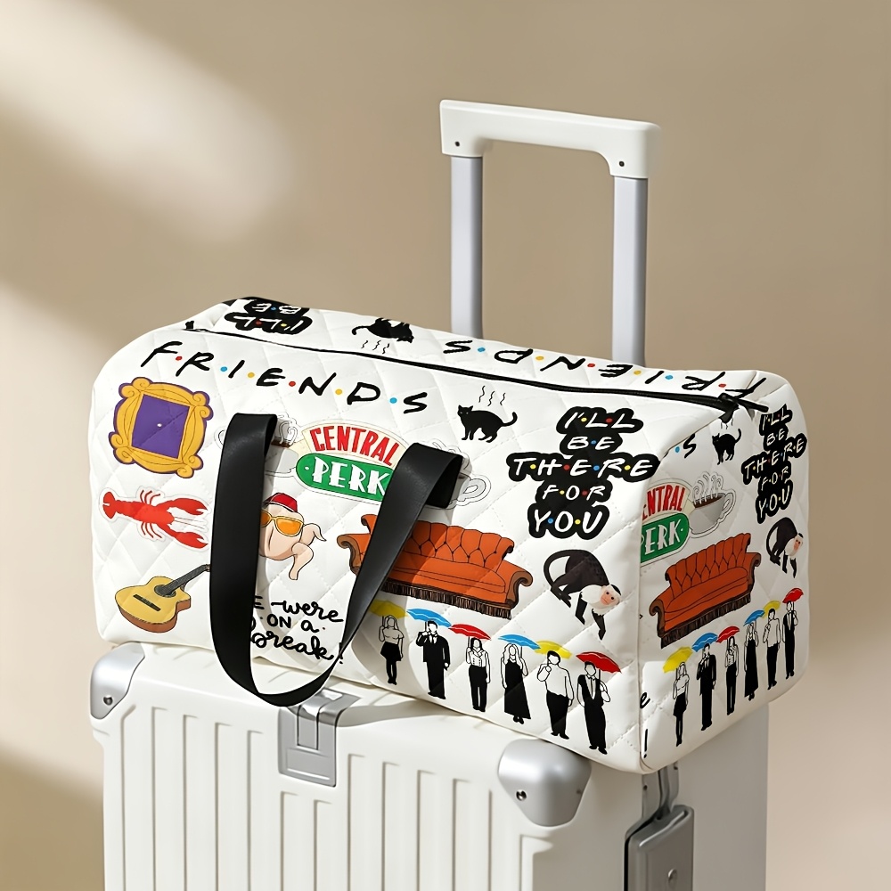 TEMU 1pc Wb Warner . Tv Show Tote Bag Suitable For Short-distance Travel, Gym & Commuting - Iconic Logo & Characters, Bag For, Weekend Trips,