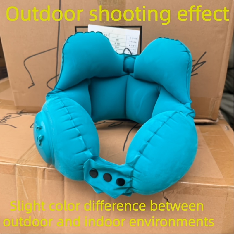 Image of Compressible Inflatable Neck Pillow, Travel Portable Cervical Support Pillow, Compressible Pillow, Travel Neck Pillow, Napping Pillow, Airplane Pillow