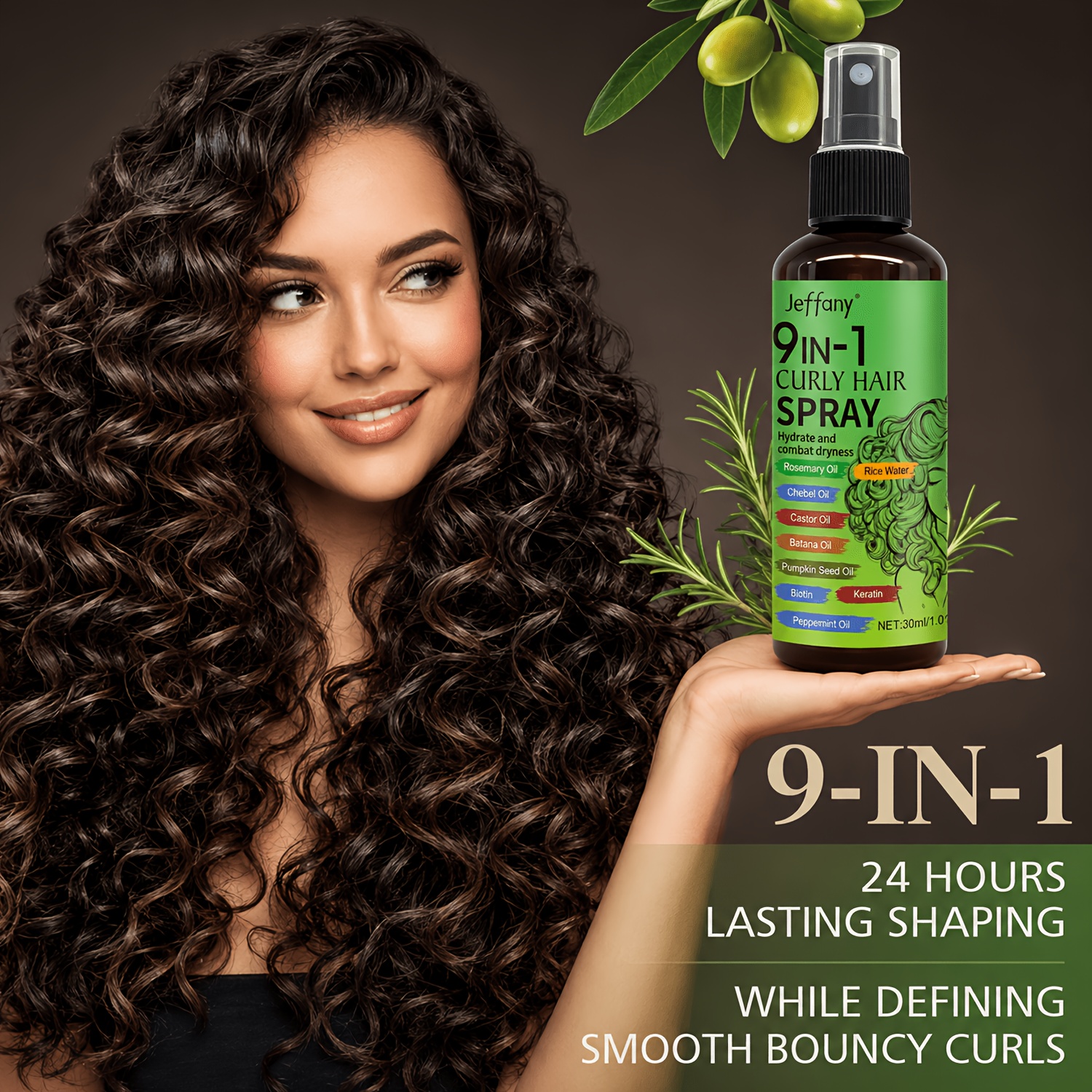 9-In-1 Curl Hair Spray with Natural Oils