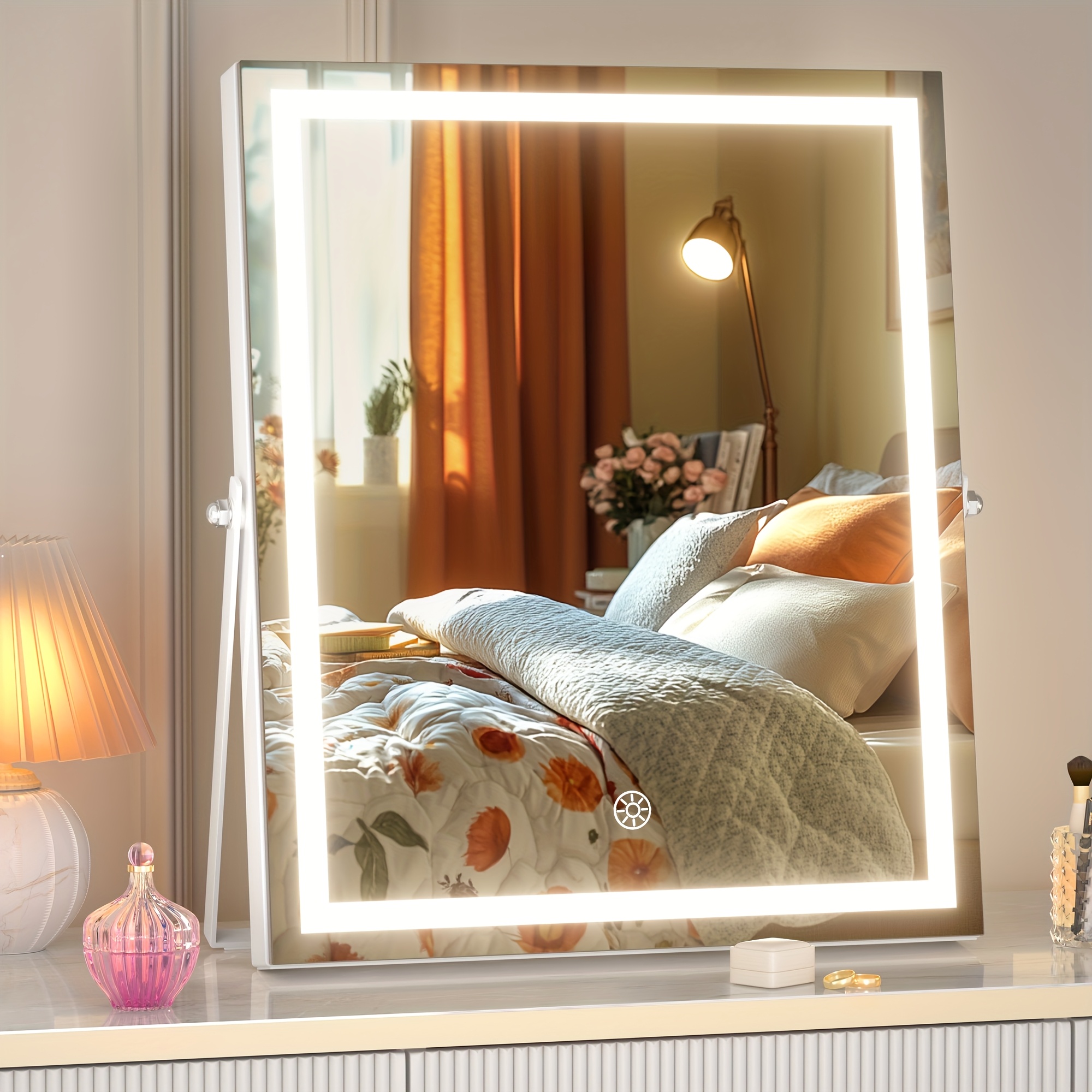 Bedroom 3 Color outlets LED Makeup Mirror