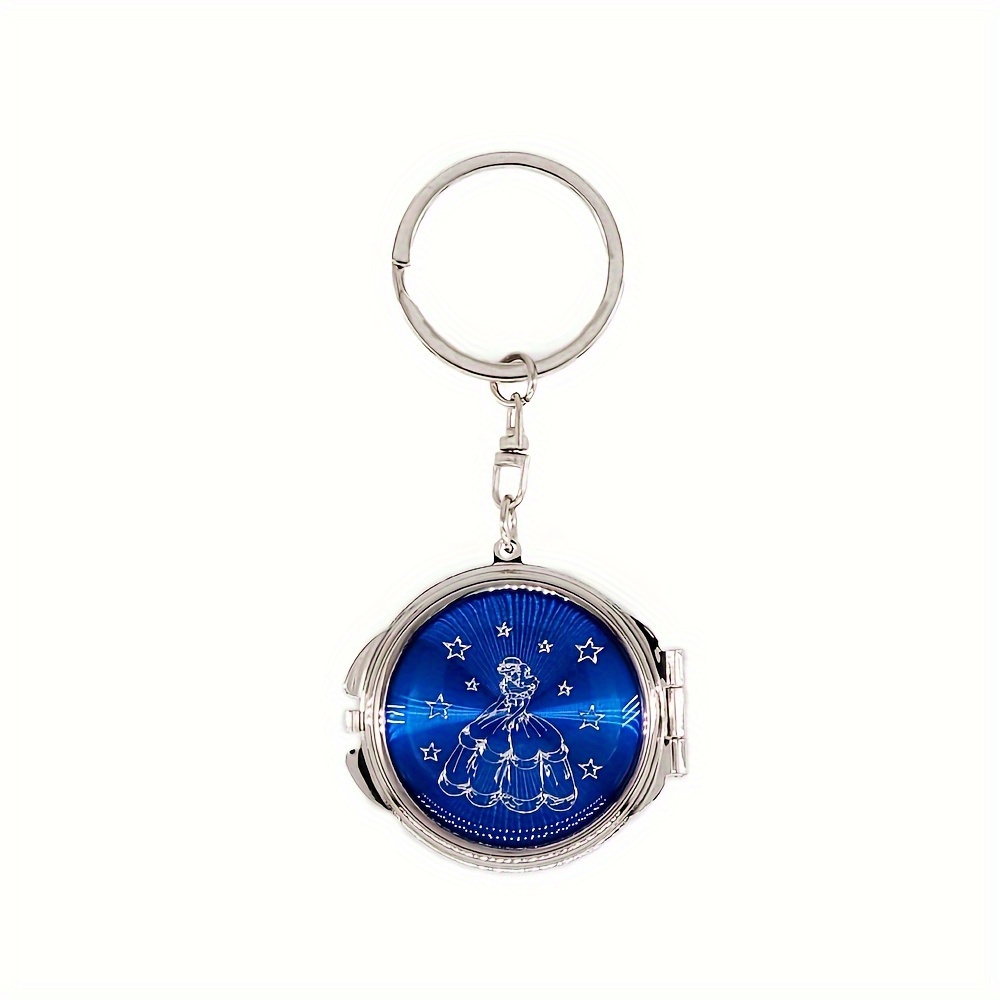 

12 Pcs Quinceañera Royalblue Compact Mirror Keychain For Floral Birthday Gift/small Keychain/mirror Accessory