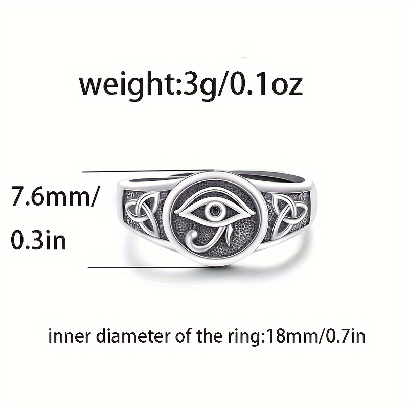 Vintage Evil Eye Adjustable Ring 925 Sterling Silver Zirconia