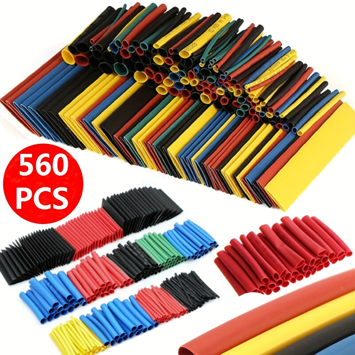 TEMU 560pcs Wire Heat Shrink Tubing Kit, Industrial Heat-shrink Tubing For Wires, 2:1 Marine Grade Heat Shrink Wrap, Premium Large Electrical Heat