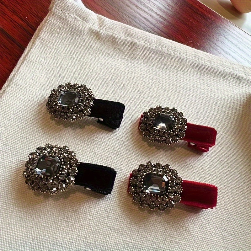 

- Rhinestones - 2/4pcs Set, & Barrettes For Women, For