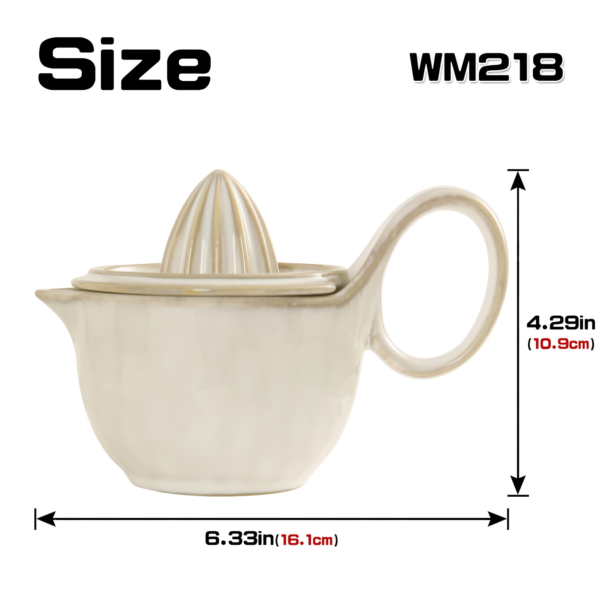 TEMU 1 Ceramic Lemon Juicer - A Vintage Japanese-style Reactive Glaze Ceramic Manual Citrus Lime Juicer With A Handle And Pour Spout, A Manual